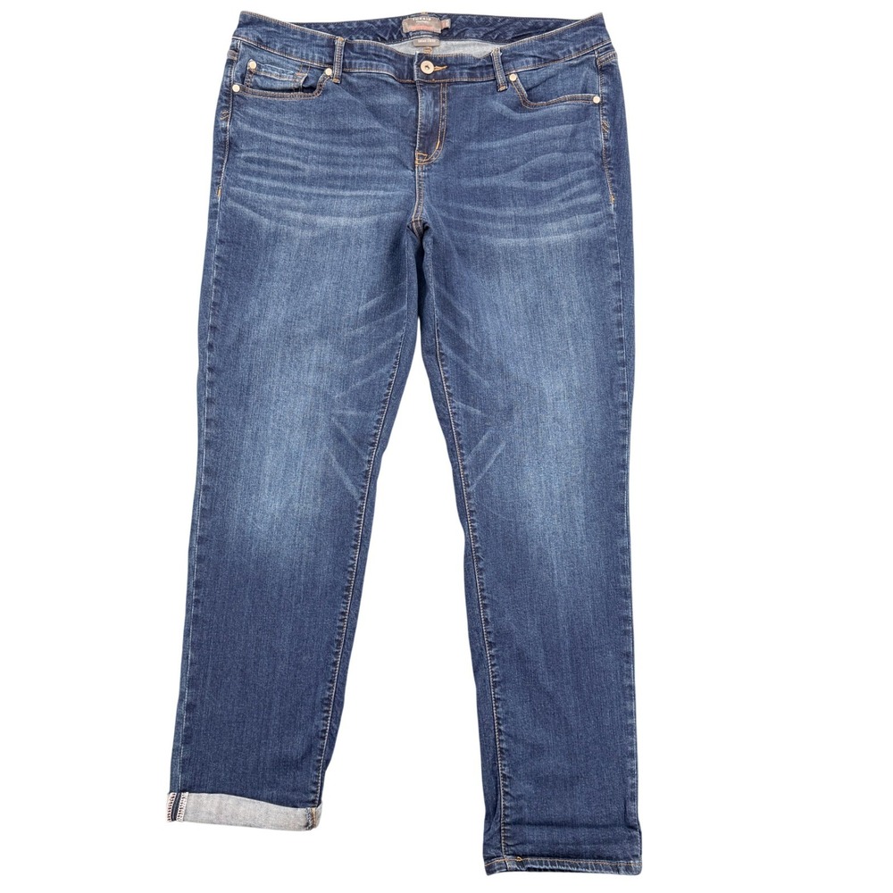 Torrid Boyfriend Straight Jeans Blue Medium Wash Vintage Stretch Womens 18XT
